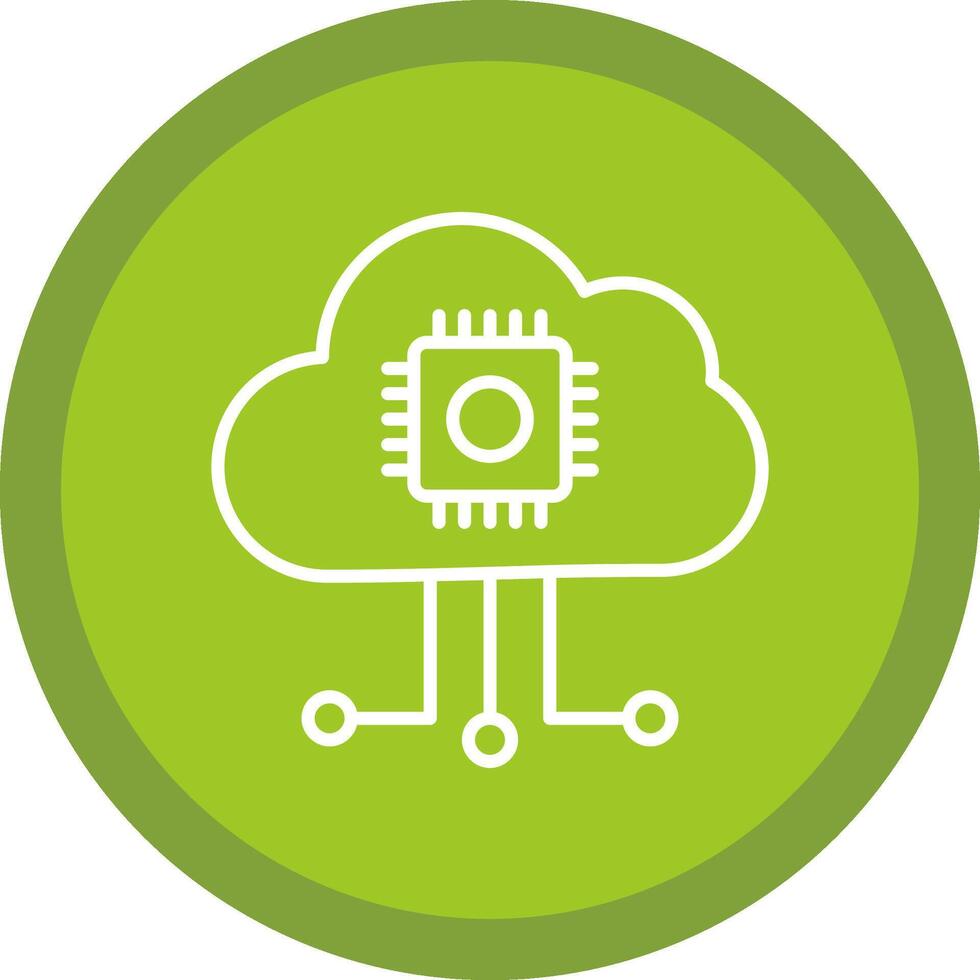 Cloud Computing Line Multi Circle Icon vector