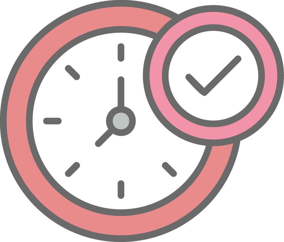 Clock Line Filled Light Icon vector