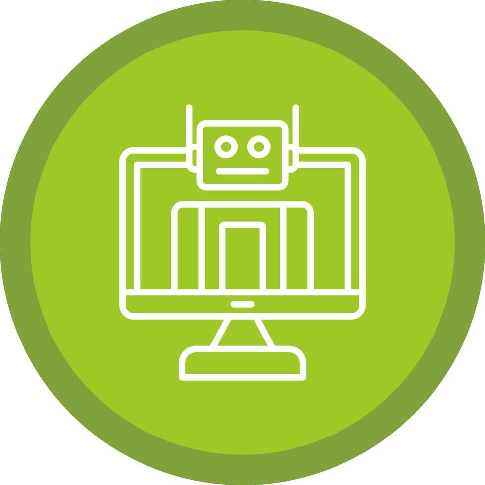 Bot Line Multi Circle Icon vector