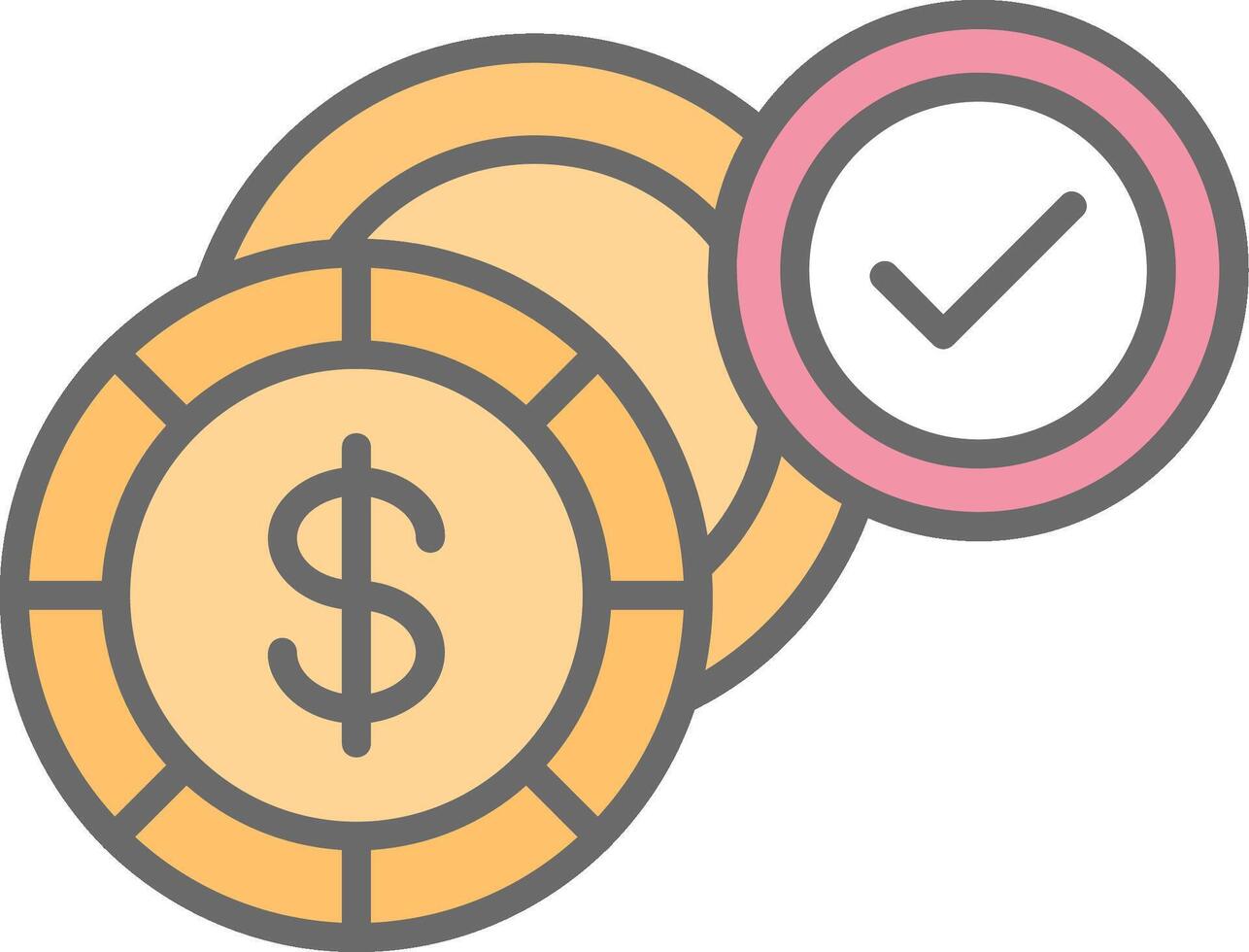 Dollar Line Filled Light Icon vector