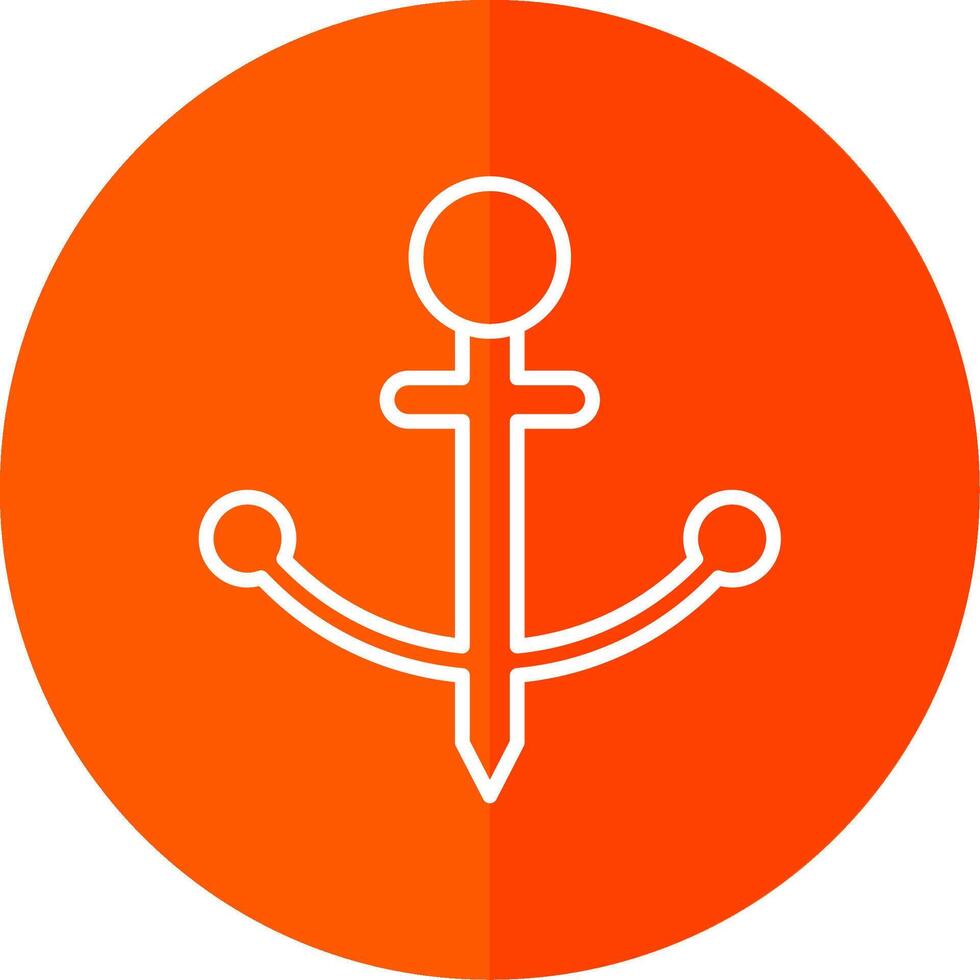 Anchor Line Red Circle Icon vector