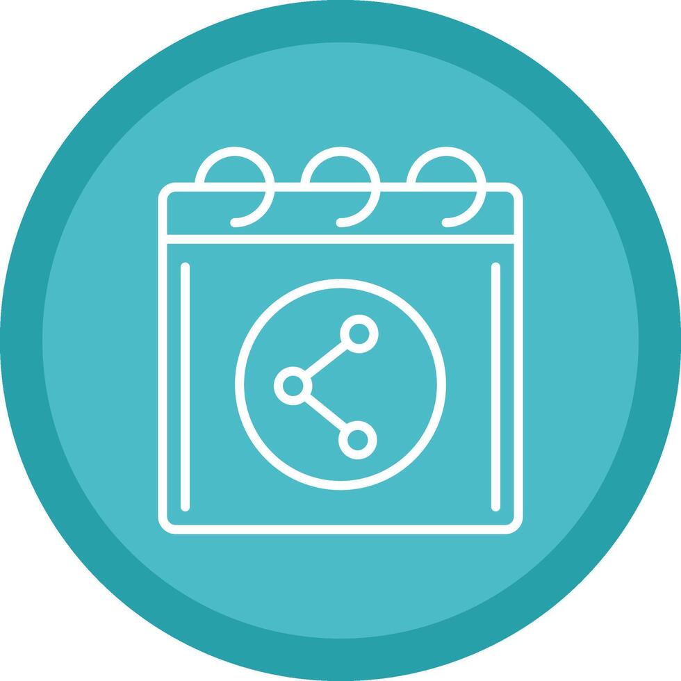 Shared Calender Line Multi Circle Icon vector