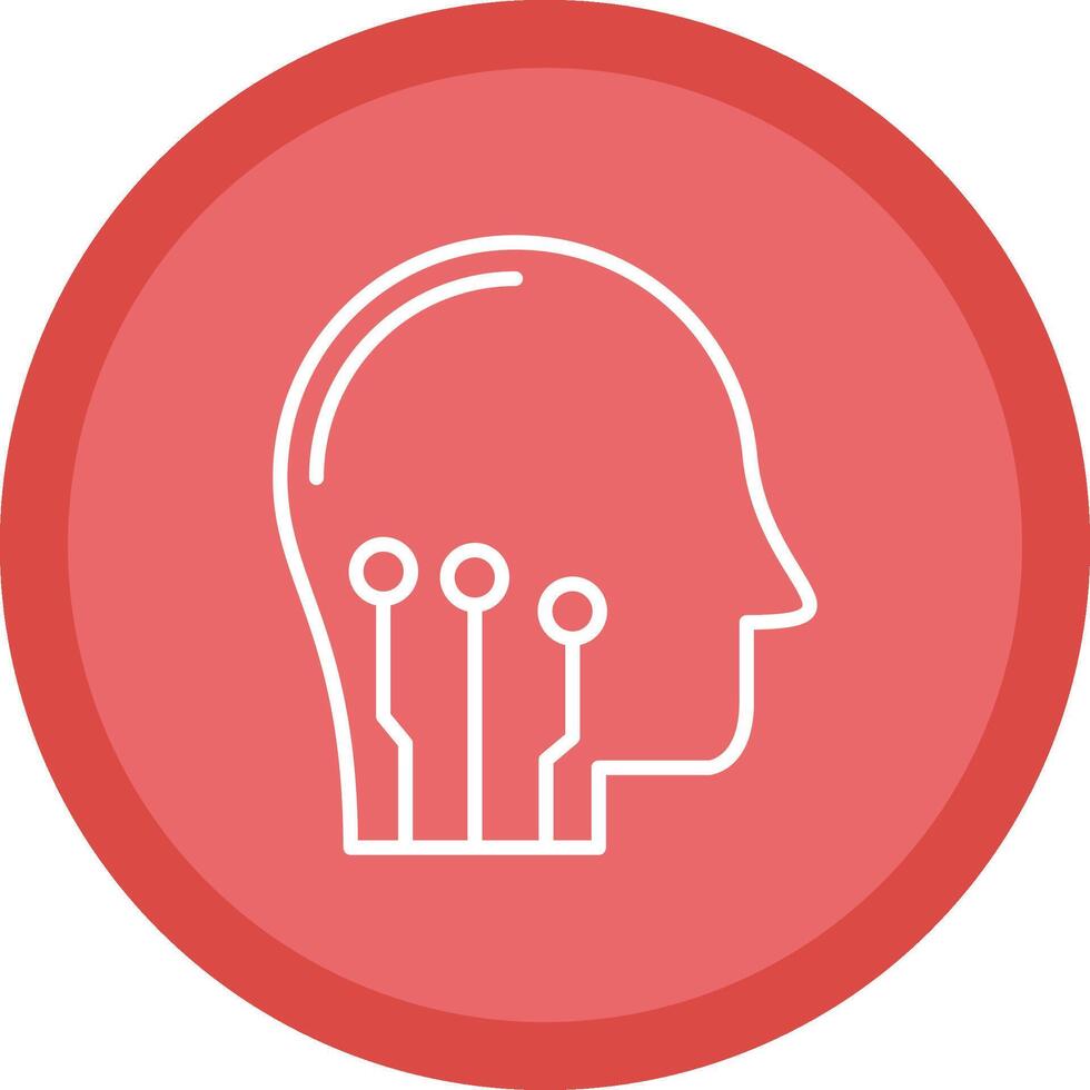 Artificial Intelligence Line Multi Circle Icon vector