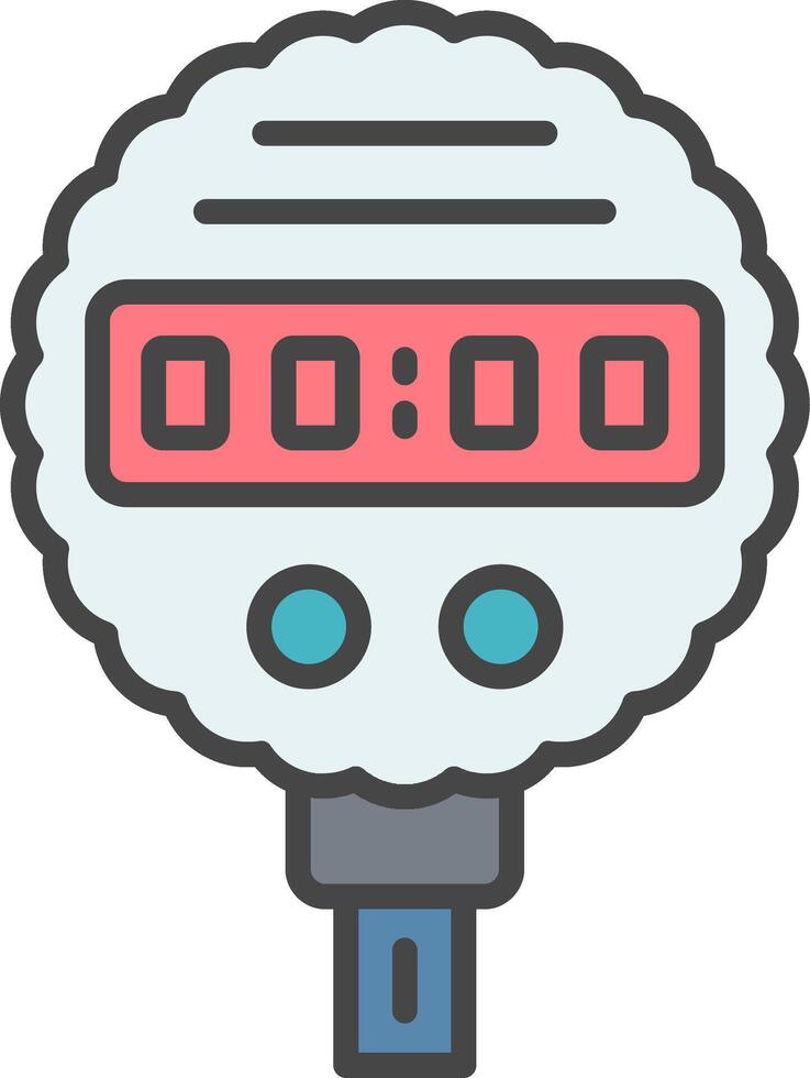 Pressure Gauge Line Filled Light Icon vector