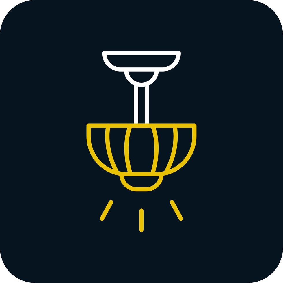 Lamp Line Red Circle Icon vector