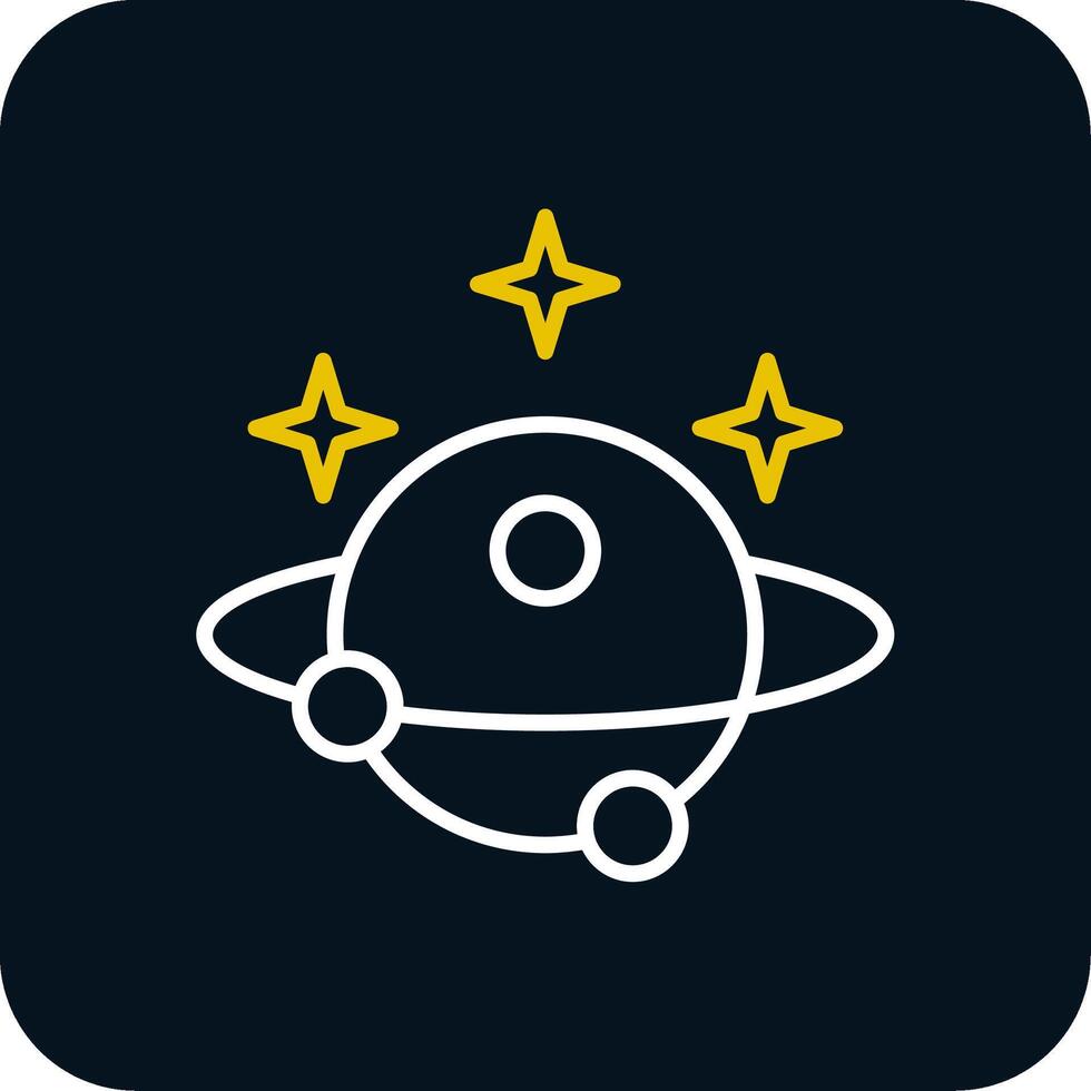Astronomy Line Red Circle Icon vector