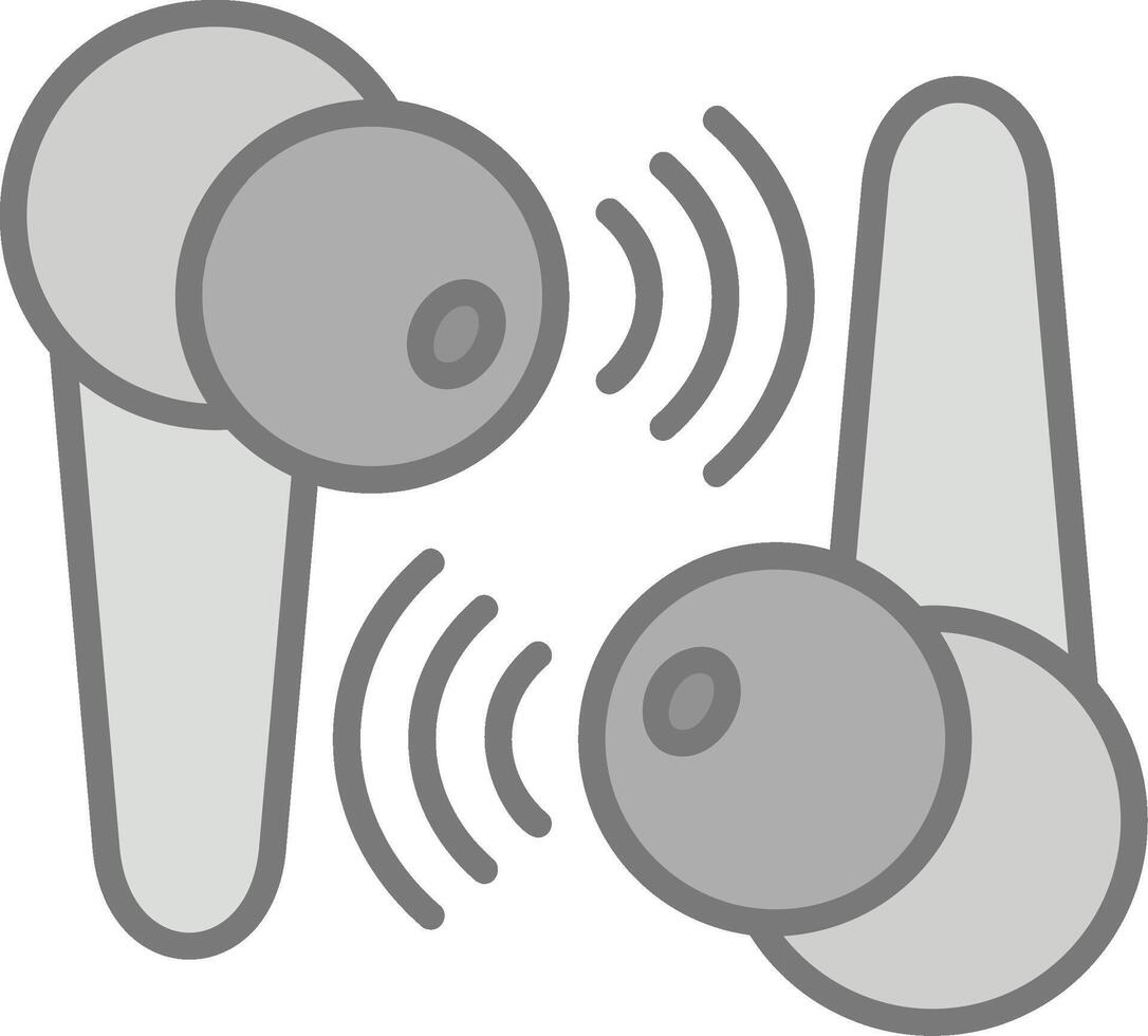 Earbuds Line Filled Light Icon vector
