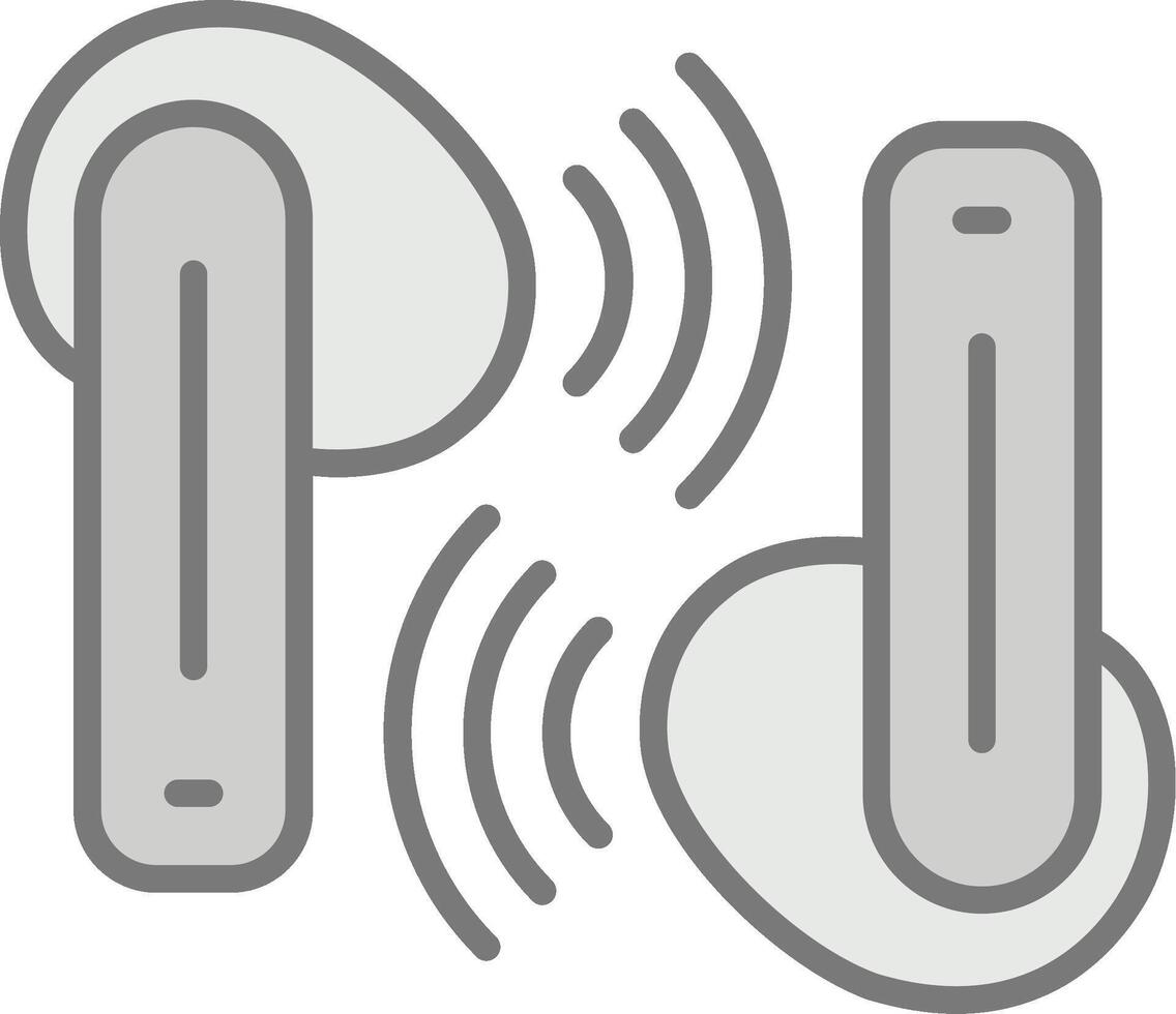 Earbuds Line Filled Light Icon vector