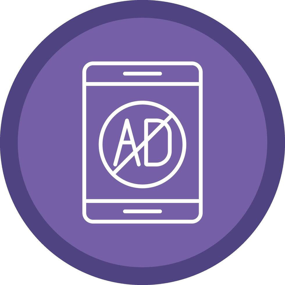 Ad Blocker Line Multi Circle Icon vector
