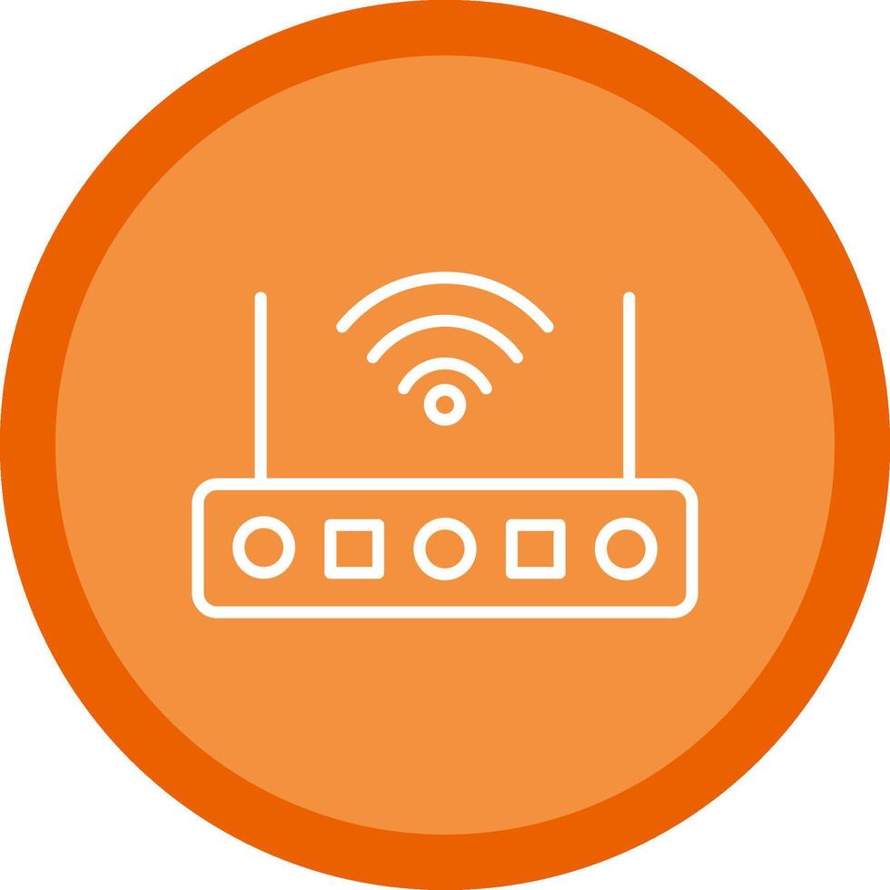 Wifi Router Line Multi Circle Icon vector