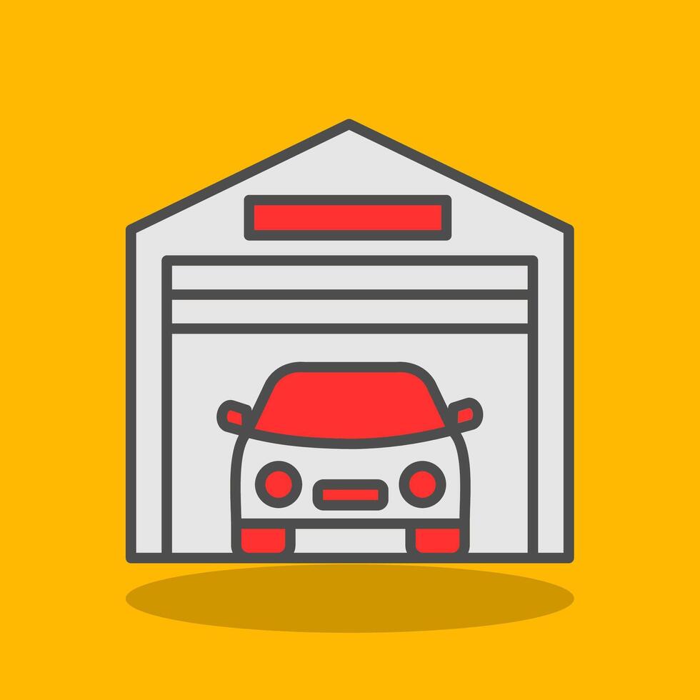 Garage Filled Shadow Icon vector