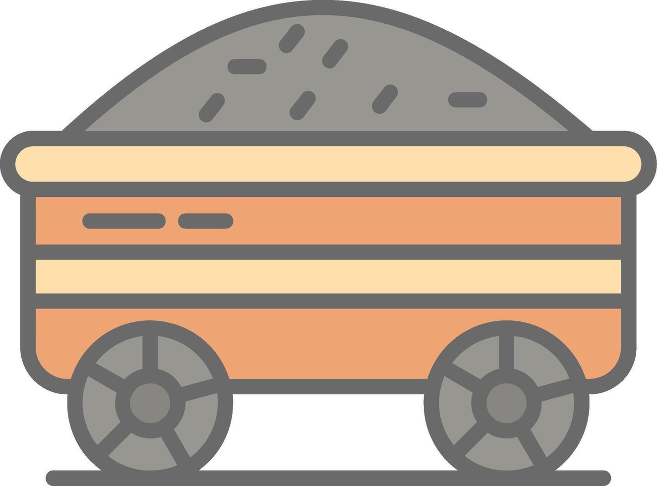 Mine Cart Line Filled Light Icon vector