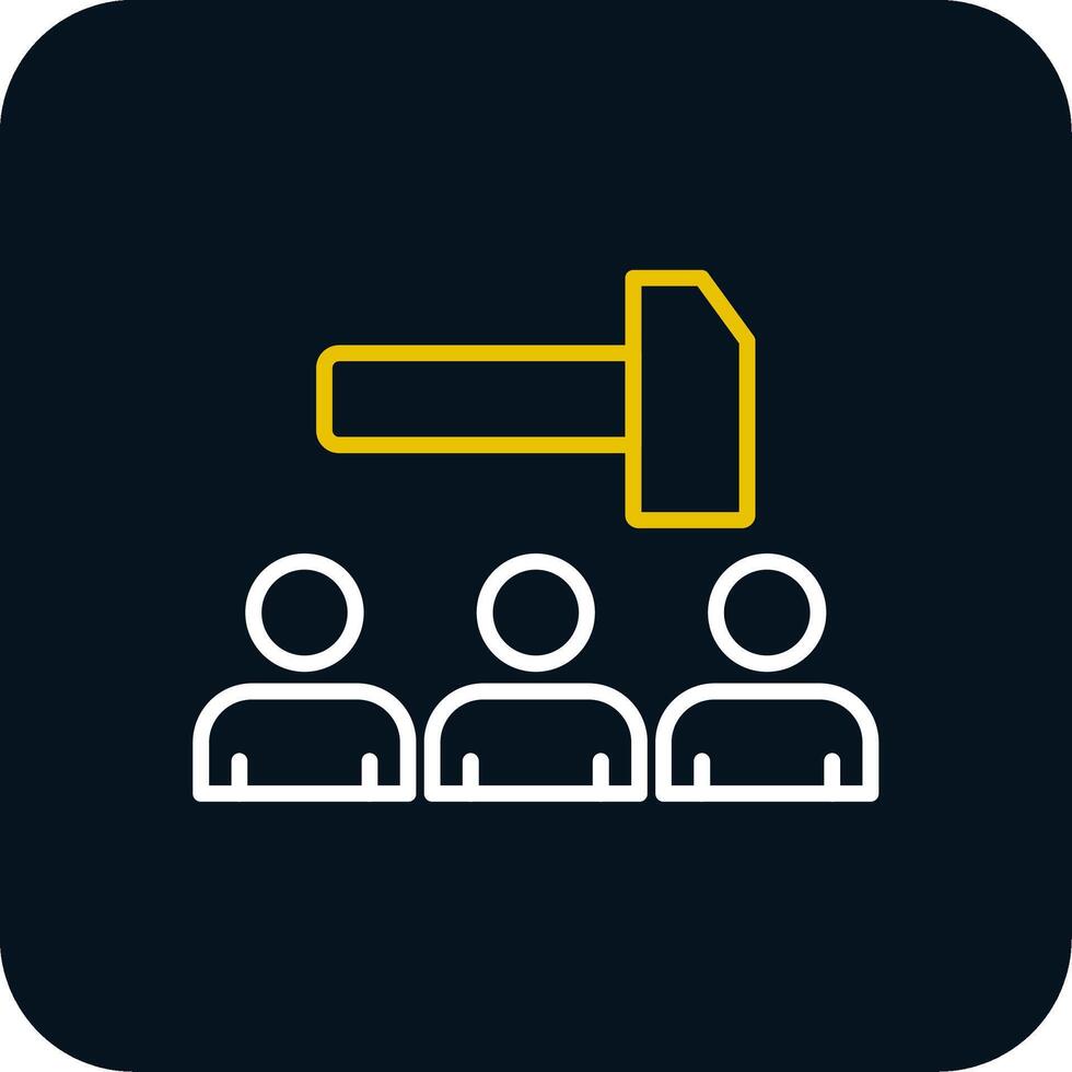 Team Building Line Red Circle Icon vector