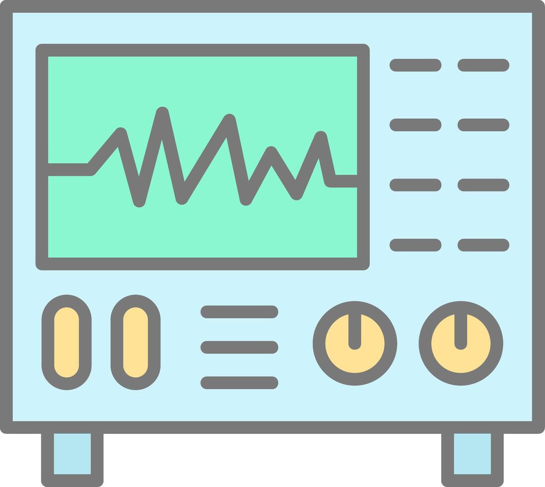 Oscilloscope Line Filled Light Icon vector