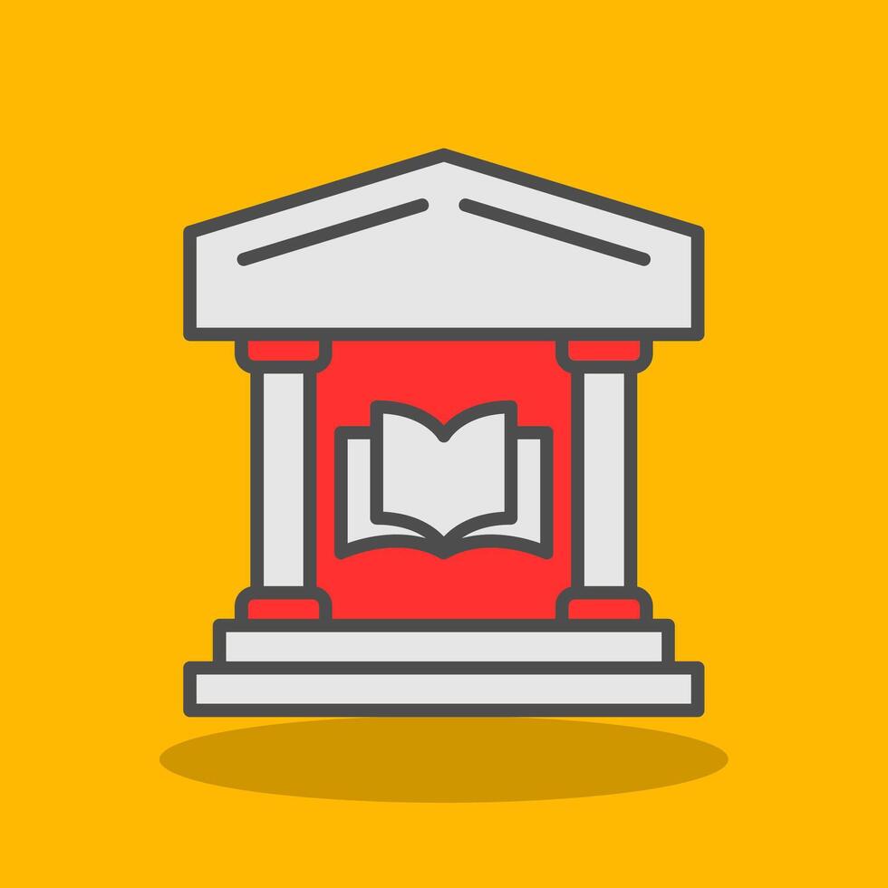 Library Filled Shadow Icon vector
