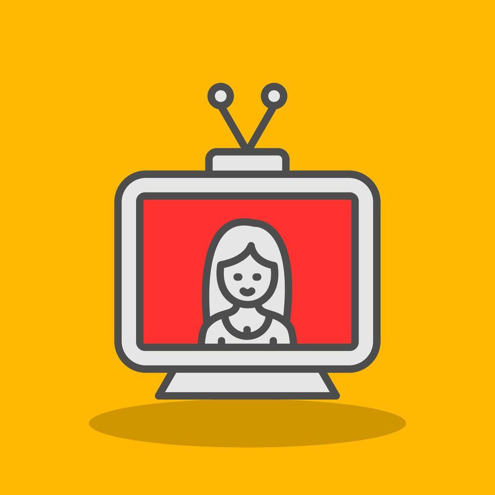 Television Filled Shadow Icon vector