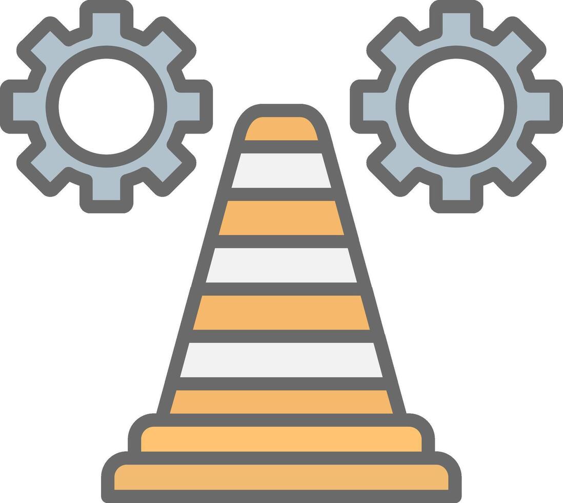 Traffic Cone Line Filled Light Icon vector