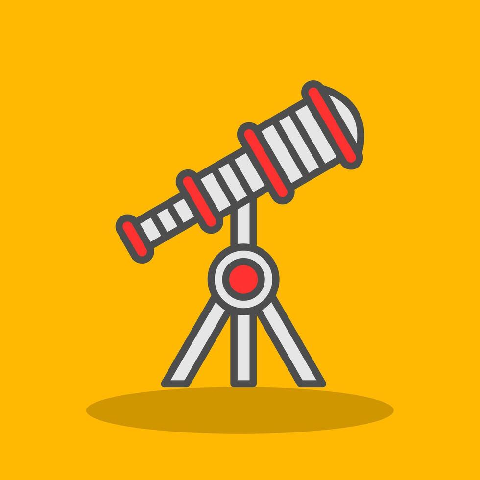 Telescope Filled Shadow Icon vector