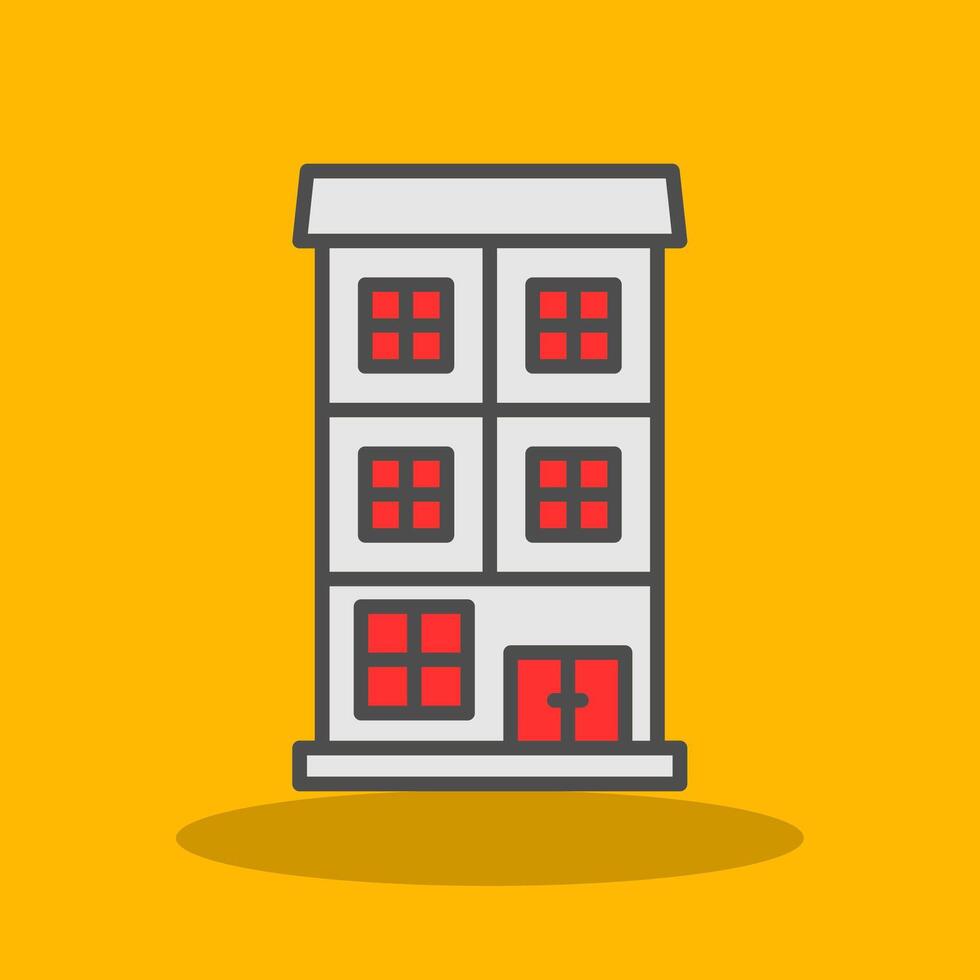 Appartment Filled Shadow Icon vector