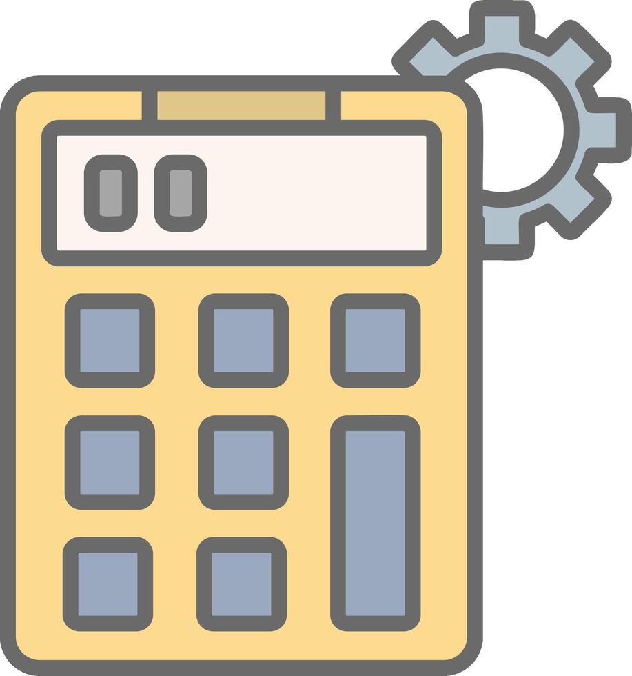 Calculator Line Filled Light Icon vector