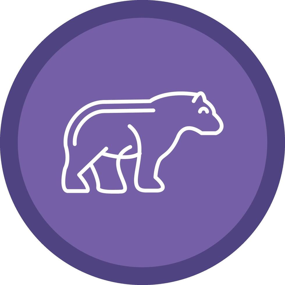 Bear Line Multi Circle Icon vector