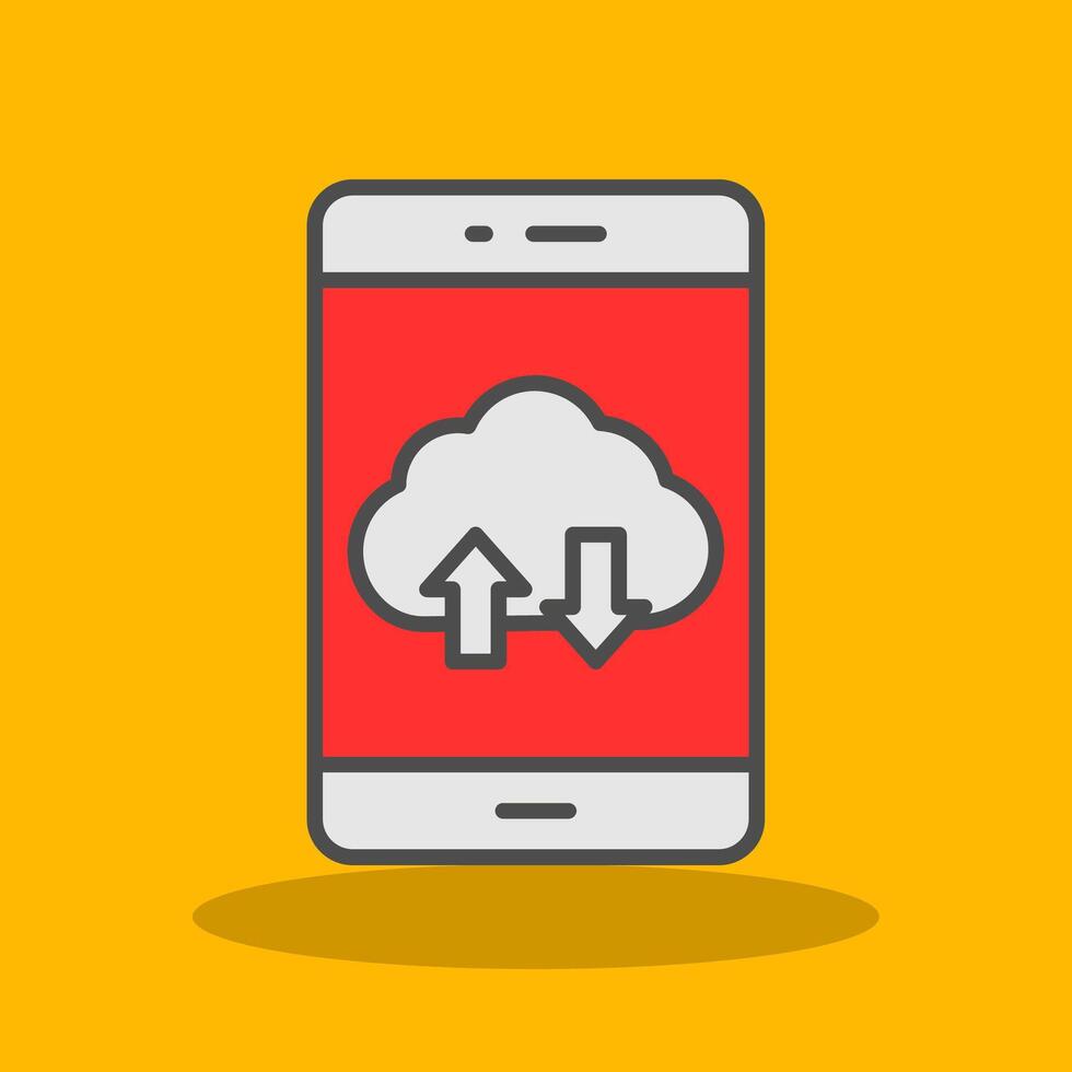 Smartphone Filled Shadow Icon vector