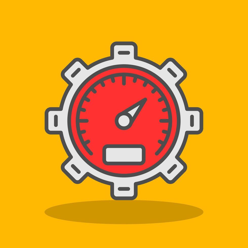 Pressure Gauge Filled Shadow Icon vector