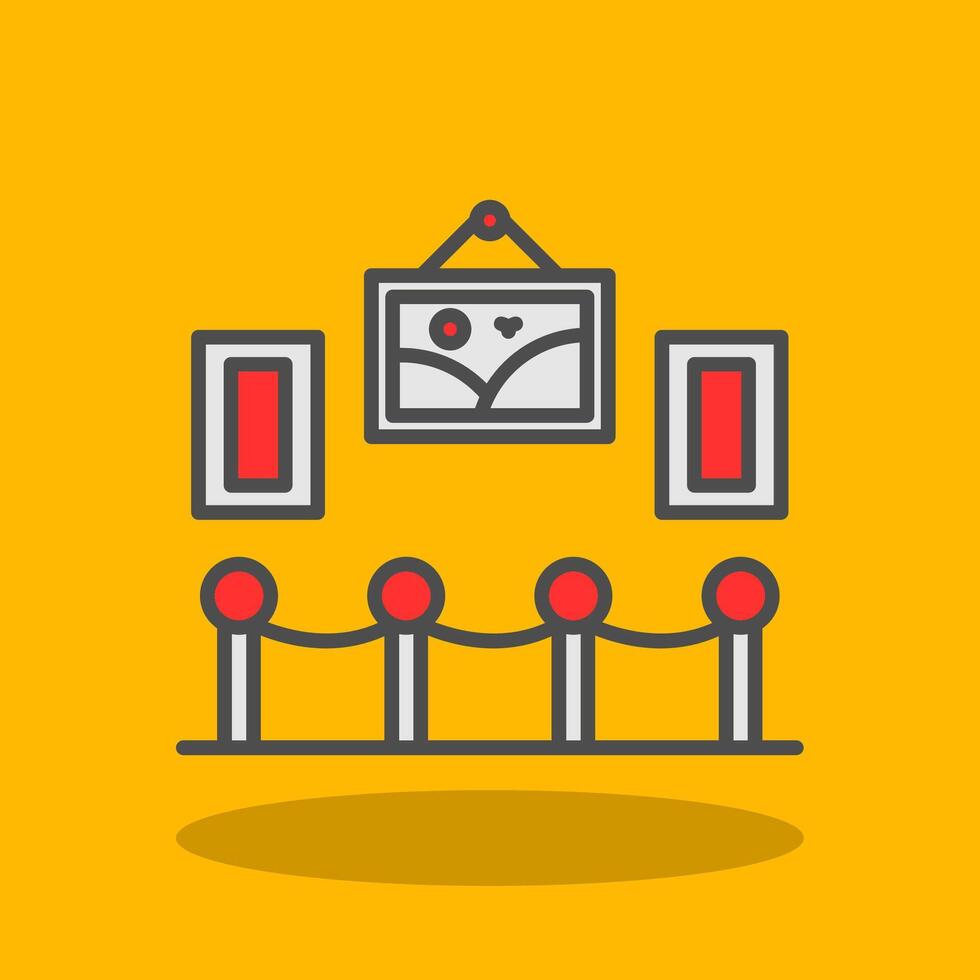 Art Gallery Filled Shadow Icon vector