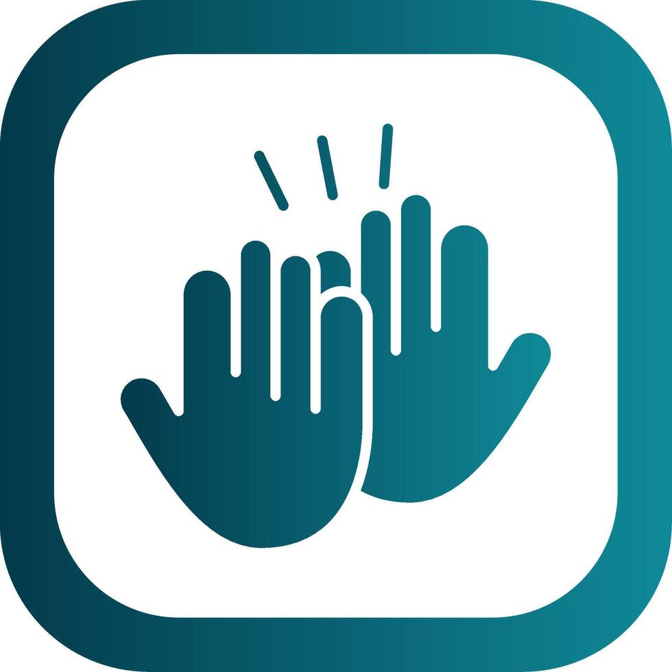 High Five Glyph Gradient Corner Icon vector