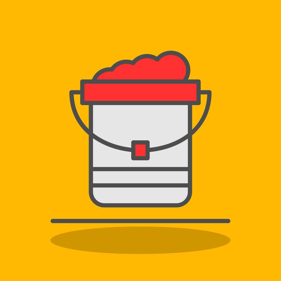 Pail Filled Shadow Icon vector
