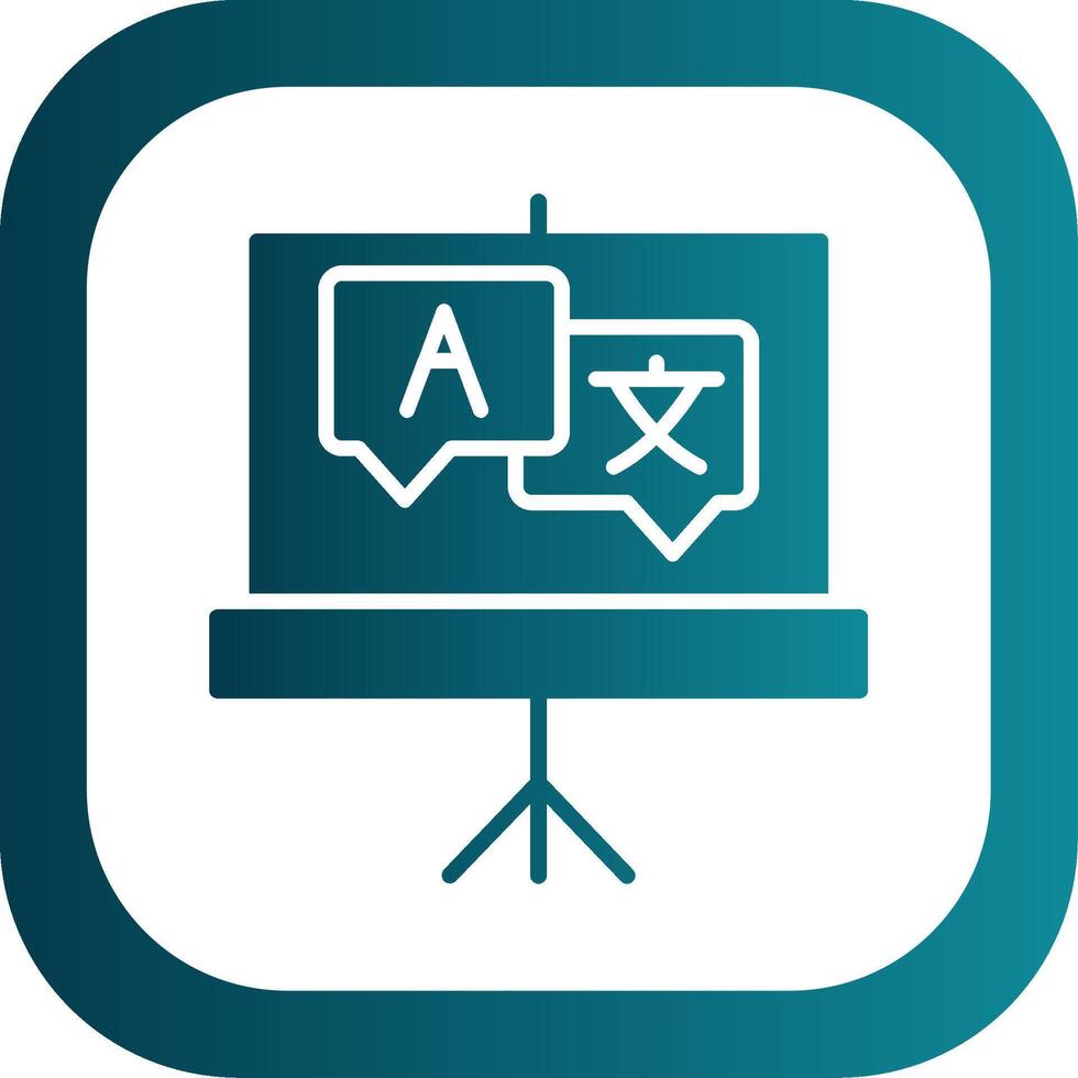 Language Glyph Gradient Corner Icon vector