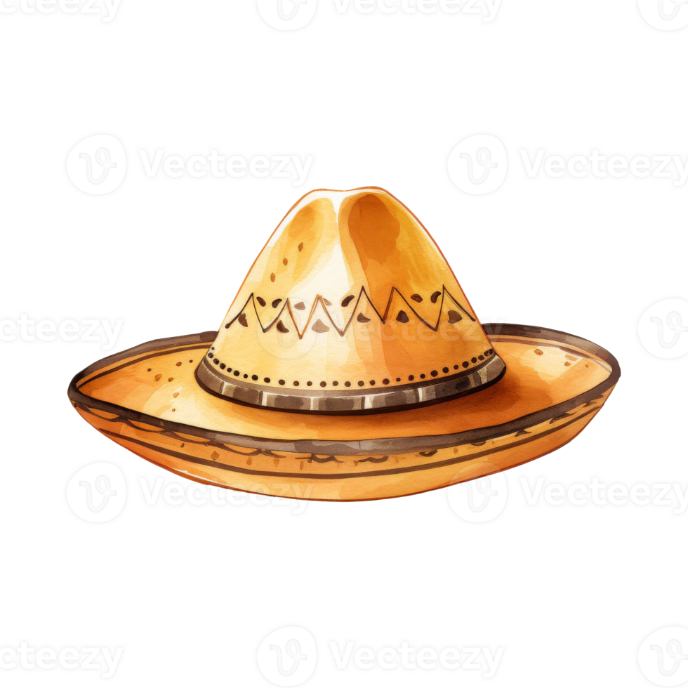 Handmade Straw Sombrero with Wide Brim png