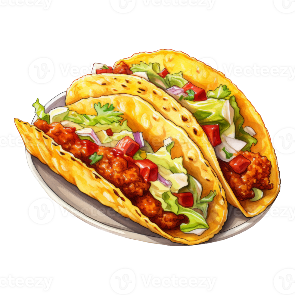 Delicious Ground Beef Taco in Soft Corn Tortilla png