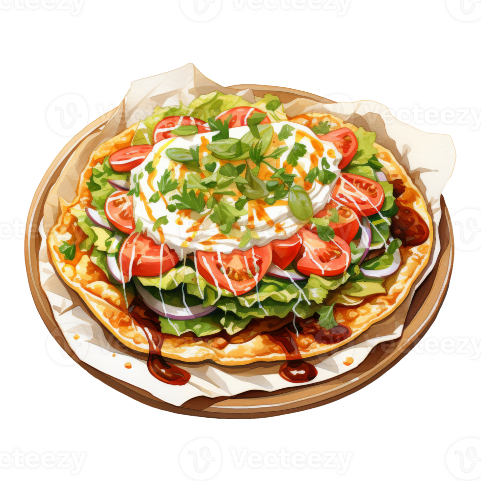 Crispy Tostadas with a Variety of Delicious Toppings png