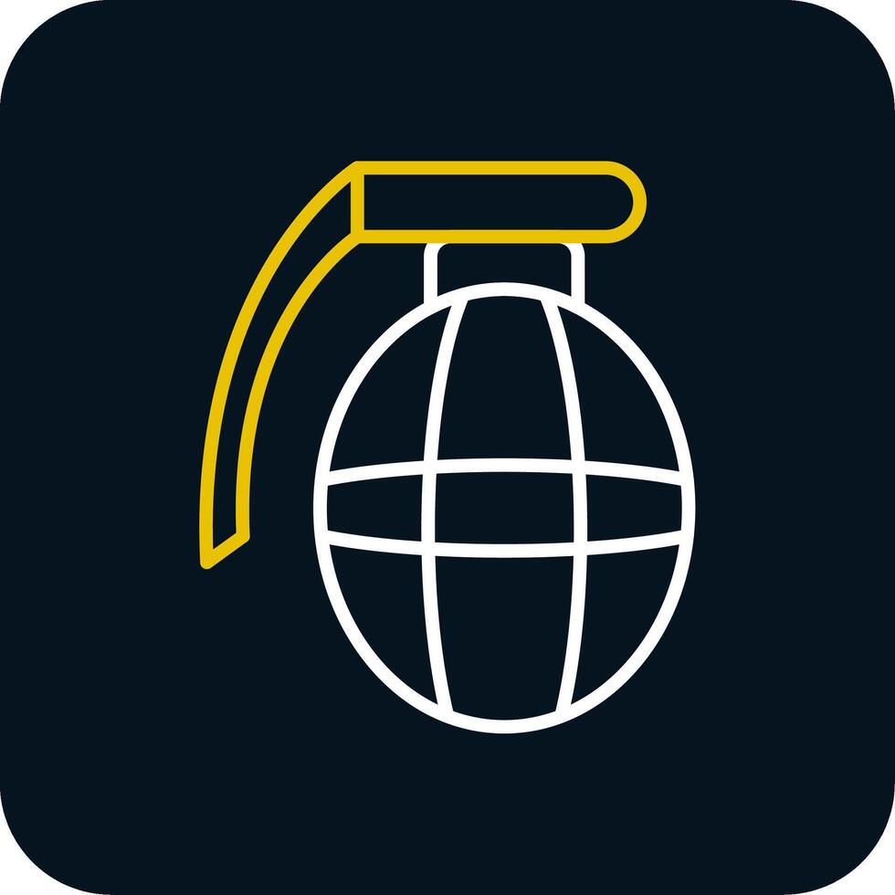 Grenade Line Red Circle Icon vector