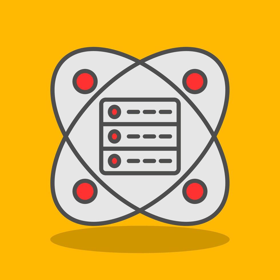 Data Science Filled Shadow Icon vector