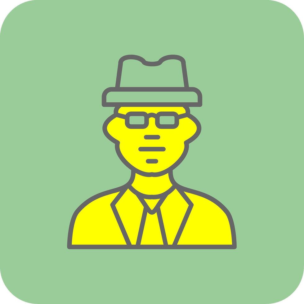 Man Glyph Gradient Corner Icon vector