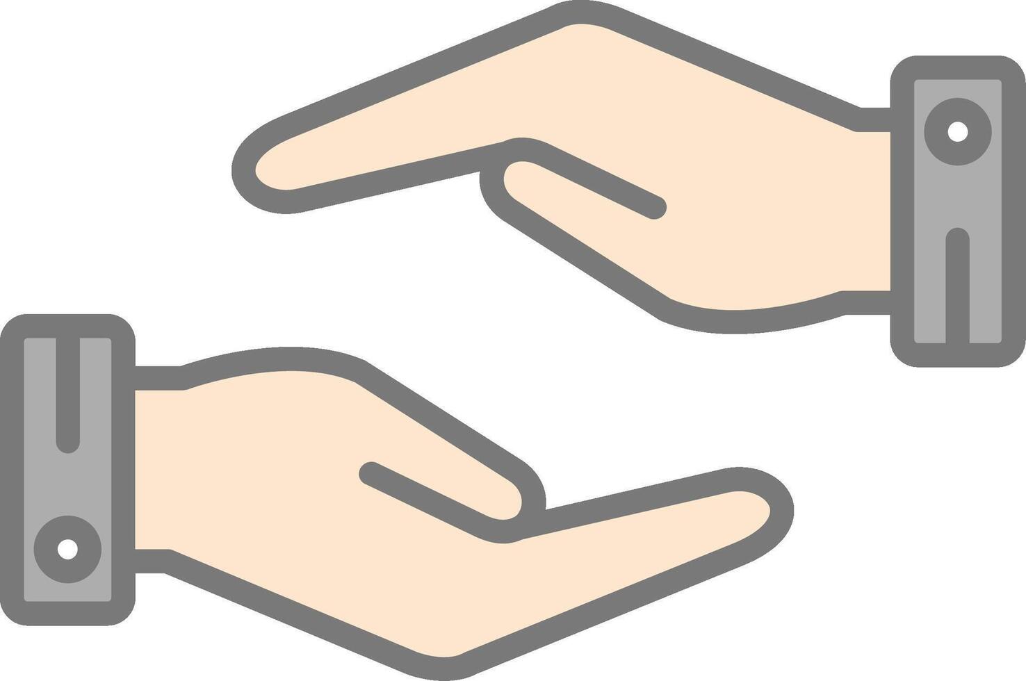 Support Hands Gesture Line Filled Light Icon vector