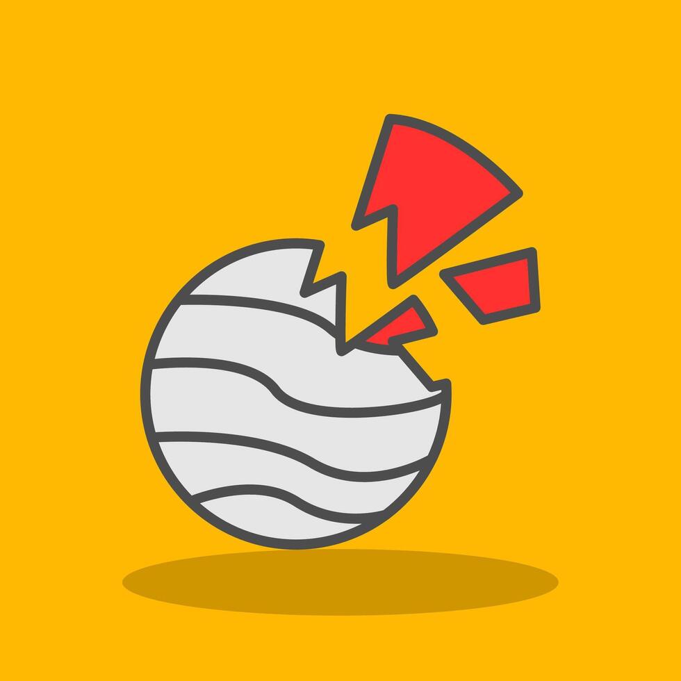 Planet Filled Shadow Icon vector