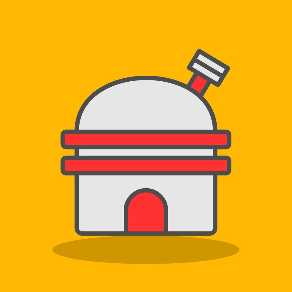 Observatory Filled Shadow Icon vector