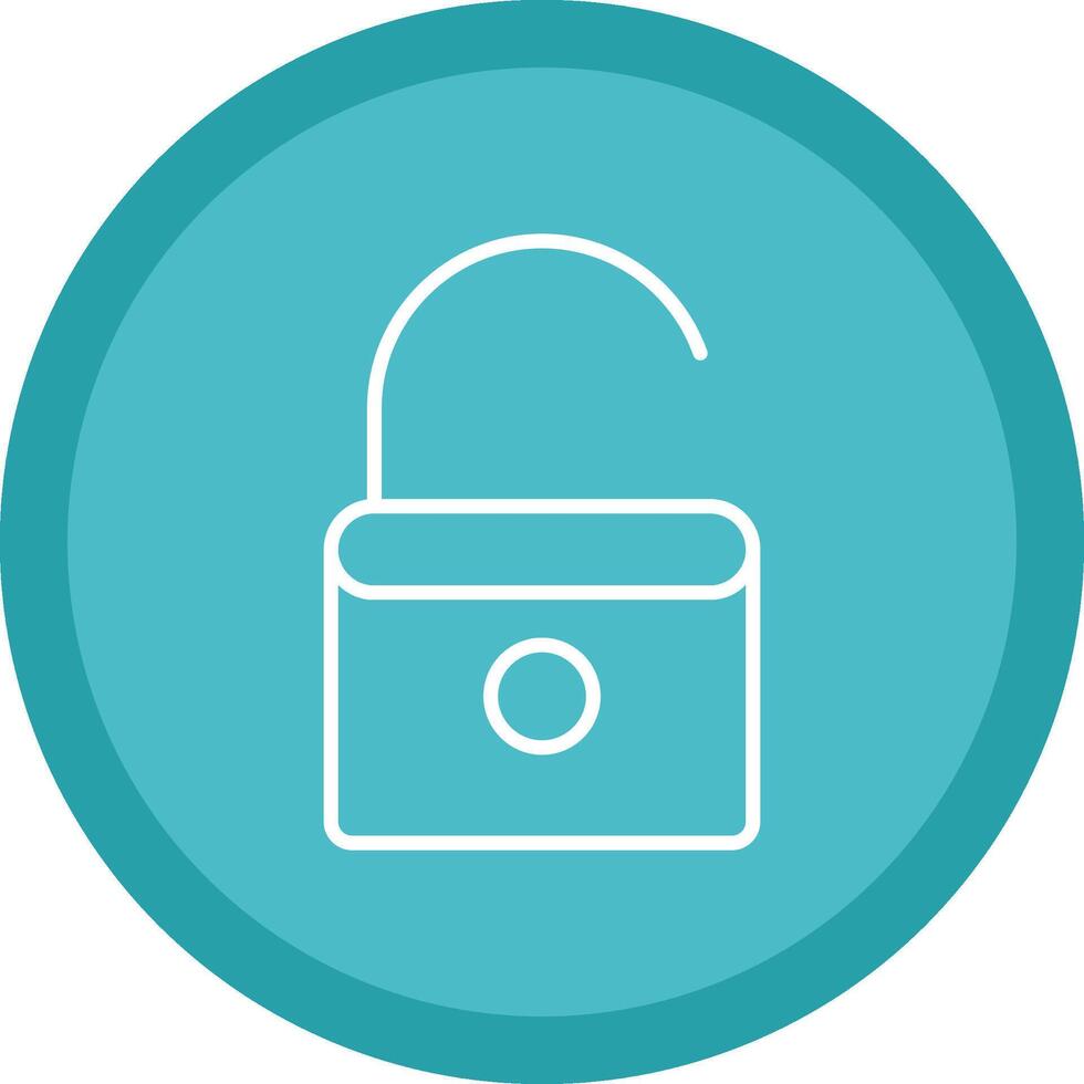 Open Lock Line Multi Circle Icon vector