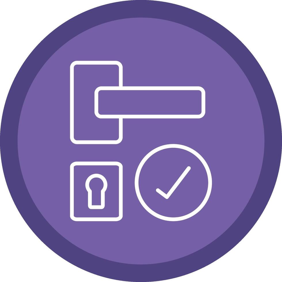 Door Handle Line Multi Circle Icon vector