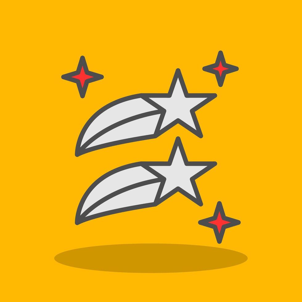 Shooting Stars Filled Shadow Icon vector