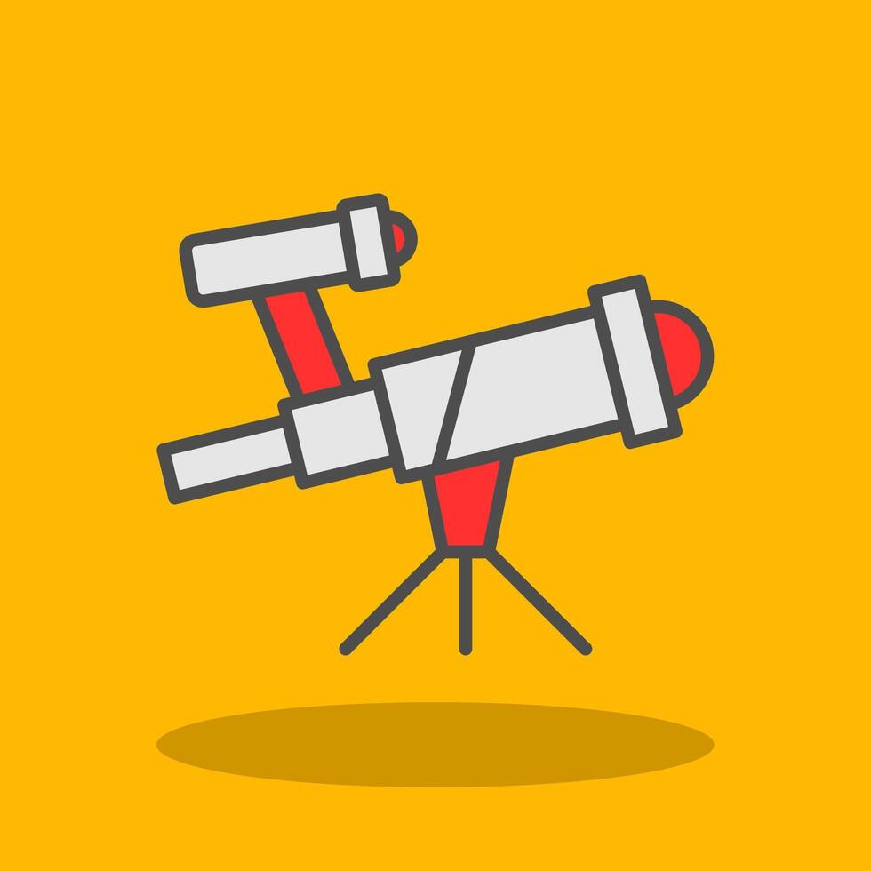 Telescope Filled Shadow Icon vector