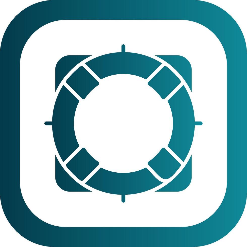 Rescue Buoy Glyph Gradient Corner Icon vector