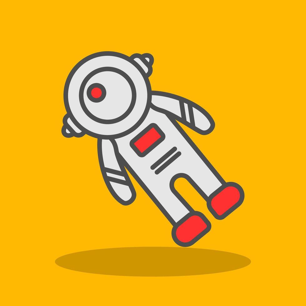 Space Suit Filled Shadow Icon vector