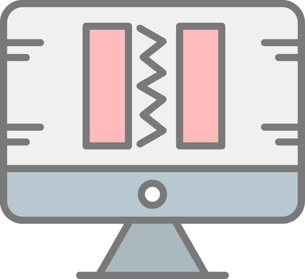 Broken Code Line Filled Light Icon vector