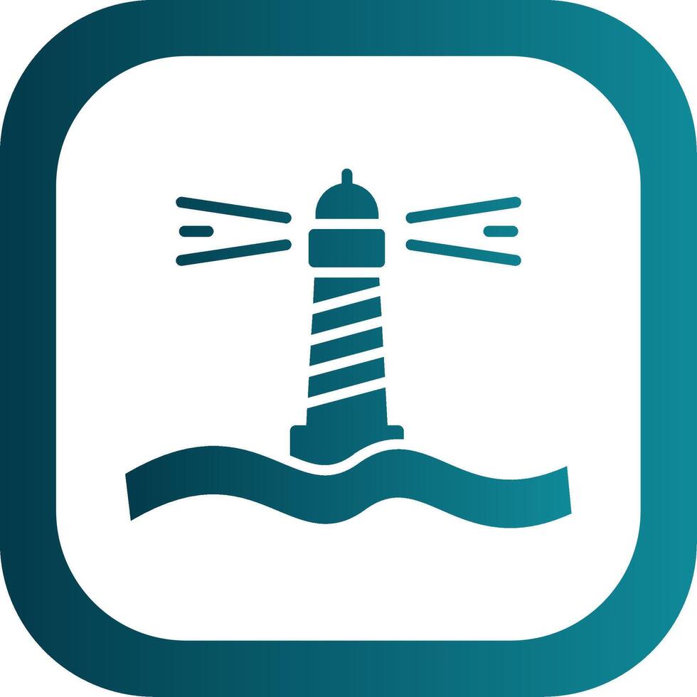 Lighthouse Glyph Gradient Corner Icon vector