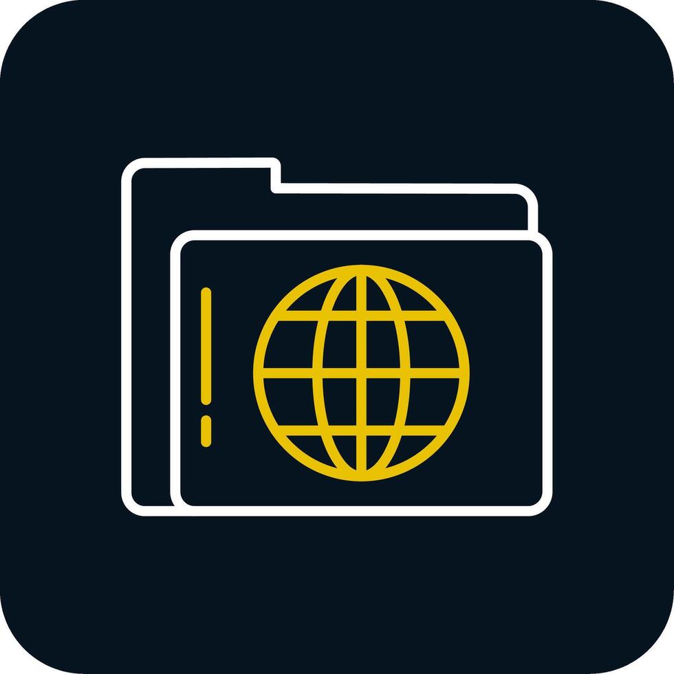 Folder Line Red Circle Icon vector