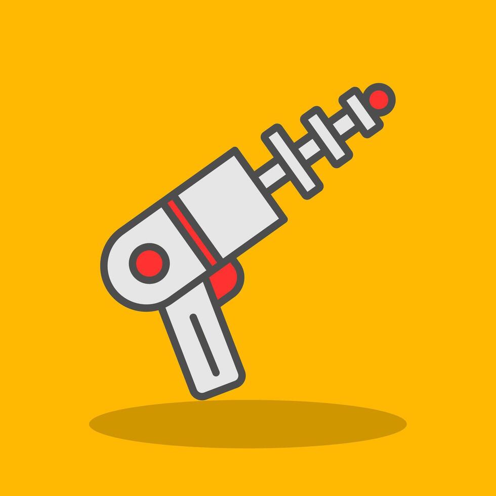 Space Gun Filled Shadow Icon vector
